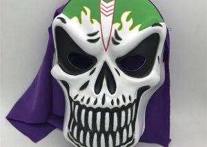 Balck Green Skeleton Mask W Purple Veil