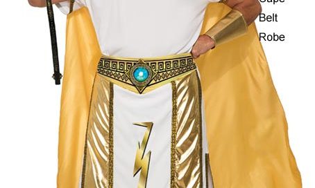 Men's Ancient Egypt Prince Of The Zeus Costumes White Golden One Size Halloween Dress Adult