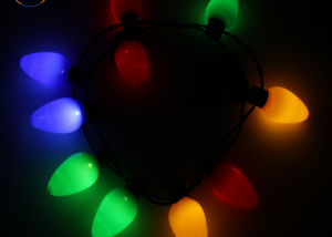 Xmas LED Light Up Christmas Bulb Necklace String Deco