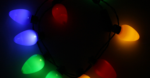 Xmas LED Light Up Christmas Bulb Necklace String Deco