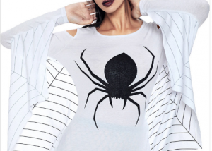 White Black Women's Spider Web Dress