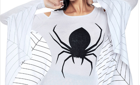 White Black Women's Spider Web Dress