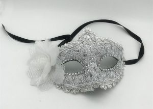 Christmas Costume Masquerade Mask W White Flower