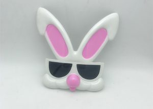 White Pink Rabbit Plastic Novelty Eyeglasses