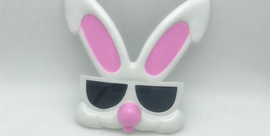 White Pink Rabbit Plastic Novelty Eyeglasses