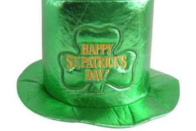 St. Patricks Day Party Favor Costume Green Shamrock Top Shiny Hat