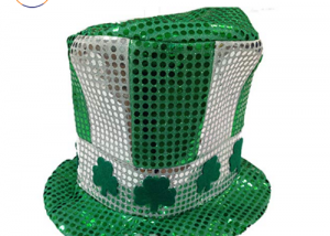 St. Patrick Lucy Green Day Sequin Hat Fabric Costume Party Head Wear