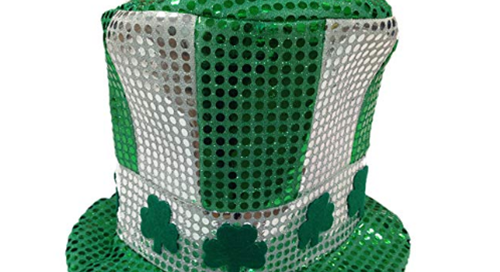 St. Patrick Lucy Green Day Sequin Hat Fabric Costume Party Head Wear