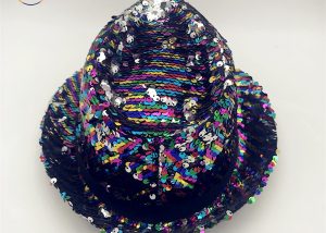 Sequined Fedora Hat Gay Pride Sequins Bright Party Cap Rainbow Hat