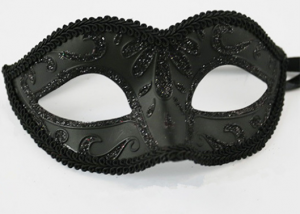 Glitter Black Gothic Venetian Costume Mask
