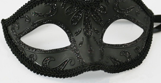 Glitter Black Gothic Venetian Costume Mask