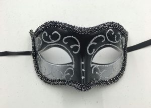 Black Silver Mask Venetian Party Masquerade Mask For Men