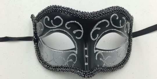 Black Silver Mask Venetian Party Masquerade Mask For Men