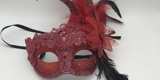 Red Glitter Ball Mask Christmas