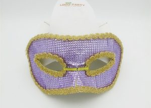 Light Purple Gold Sequined Half Face Eye Mask For New Year Party