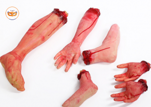 Bloody Hands Feet Prank Props Broken Body Part For Halloween