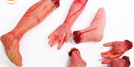 Bloody Hands Feet Prank Props Broken Body Part For Halloween