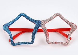 Independent Day Patriotic USA American Blue Red Glitter Eye Glasses