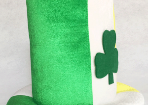 St. Patricks Day Shamrock Green White Yellow Velvet Top Hat