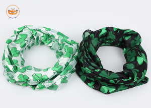 Assorted St Patrick Irish Green Black Shamrock Scarfs