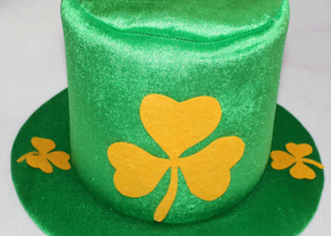 St. Patricks Day Shamrock Green Velvet Hat