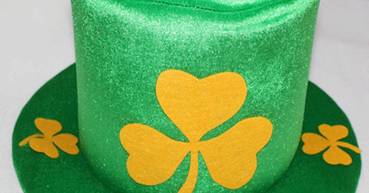 St. Patricks Day Shamrock Green Velvet Hat
