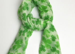 St. Patricks Day Green Shamrock Scarf Party Holiday Scarf Costume Wear