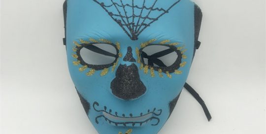 Blue Black Glitter Halloween Day Of The Dead Mask