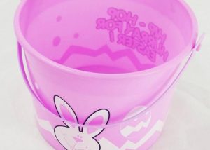 Bunny Easter Eggs Basket Plastic Bucket Pink Lego Party Easter Accessory