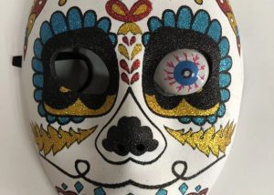 Mexican Sugar Skull Glitter Mask With Eyeball