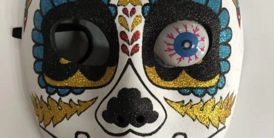 Mexican Sugar Skull Glitter Mask With Eyeball