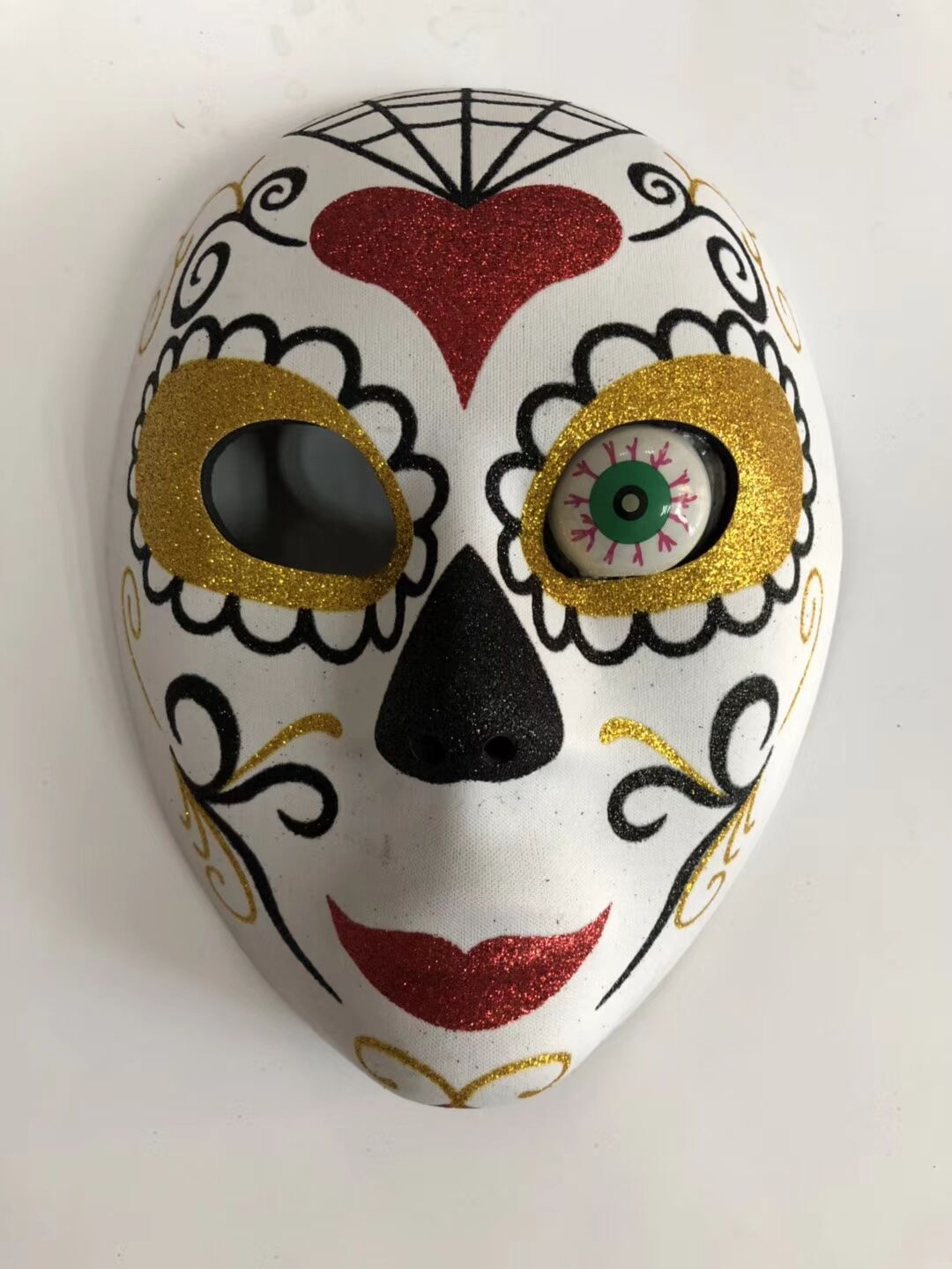 Day Of The Dead Adult Full Face Mask Mexican Sugar Skull Glitter Mask