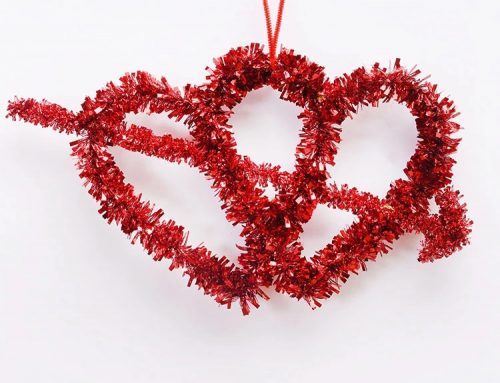 Valentine Gift Outdoor Decoration Double Red Hearts Wreaths Party Garland