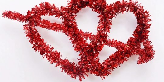 Valentine Gift Outdoor Decoration Double Red Hearts Wreaths Party Garland