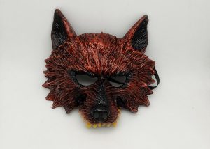 Red Shinny Costume Wolf Mask For Adult