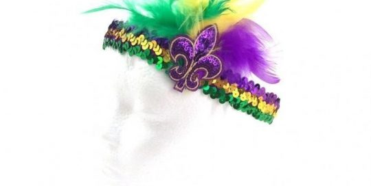 Mardi Gras PGG Feather Flappy Headband