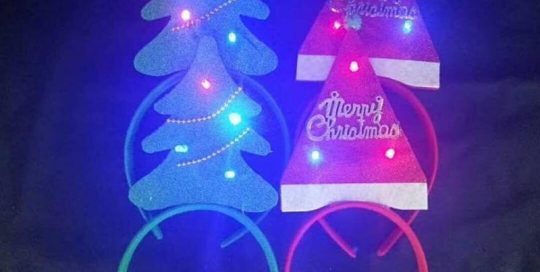 Light Up Christmas Headband Decoration Christmas Three and Hat