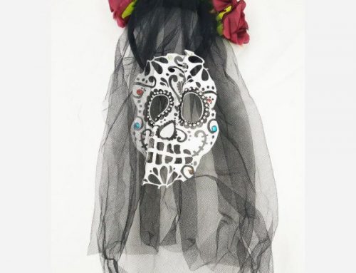 Day of The Dead Black Veil Headband Colorful Flower Bride Hair Accessories