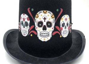 Day of The Dead Skull Skeleton Led Light Top Hat