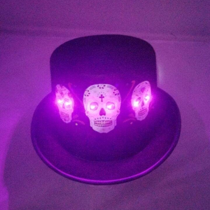 Skull Skeleton Led Light Top Hat 