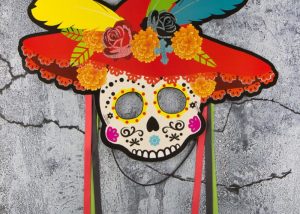 Colorful Sugar Skleton Paper Mask Halloween Half Mask