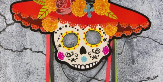 Colorful Sugar Skleton Paper Mask Halloween Half Mask