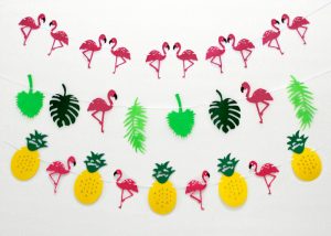 Assorted Flamingo Pineapple Banner Garland Decor Hawaiian Luau Party