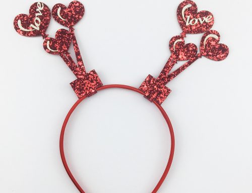 Valentines Day Glitter Headband Love Conversation Heart Bobble Bopper