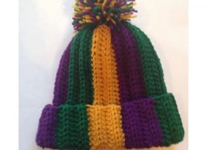 Mardi Gras Stripe Hat Knitted Hat PGG Hat Head Wear For Fat Tuesday