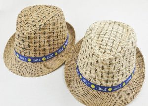 Fedora Straw Sun Hats W Smiling Ribbon For Summer Party