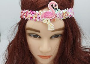 Sequin Pink Flamingo Headbands