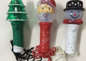 Christmas Flashing Stick Rotating Stage Light Santa LED Light Up Stick Necklace
