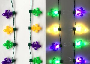 Mardi Gras 25in Long Mardi Gras Light Up Necklace PGG FDL Flashing Beads