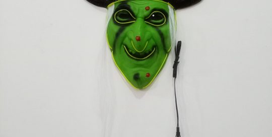 Halloween Witch LED Light Up Mask Creepy Witch Full Face Adult Mask